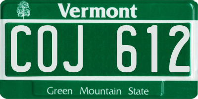 VT license plate COJ612
