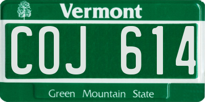 VT license plate COJ614