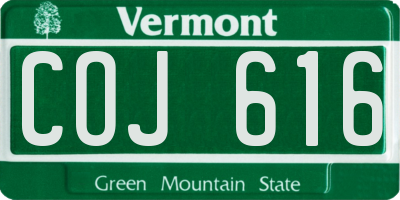 VT license plate COJ616