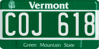 VT license plate COJ618