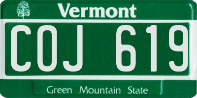 VT license plate COJ619