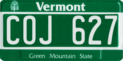 VT license plate COJ627