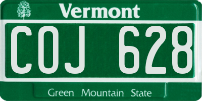 VT license plate COJ628