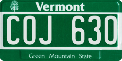 VT license plate COJ630