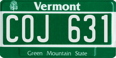 VT license plate COJ631