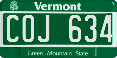 VT license plate COJ634