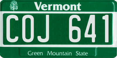 VT license plate COJ641