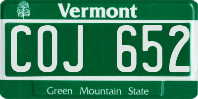 VT license plate COJ652