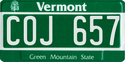 VT license plate COJ657