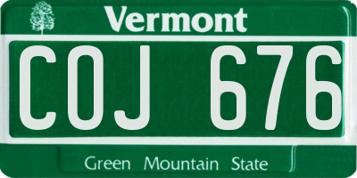 VT license plate COJ676