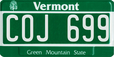 VT license plate COJ699