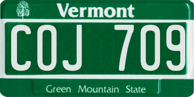 VT license plate COJ709