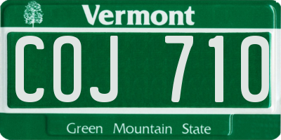 VT license plate COJ710