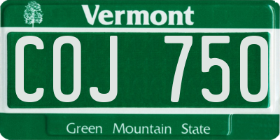 VT license plate COJ750
