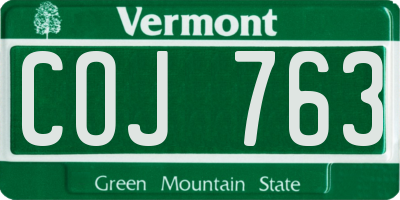 VT license plate COJ763