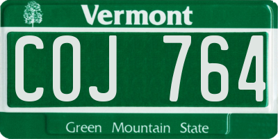 VT license plate COJ764