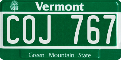 VT license plate COJ767
