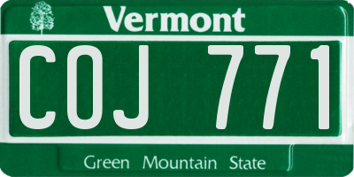 VT license plate COJ771