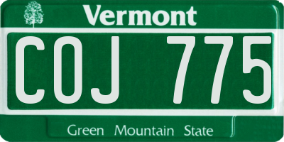 VT license plate COJ775