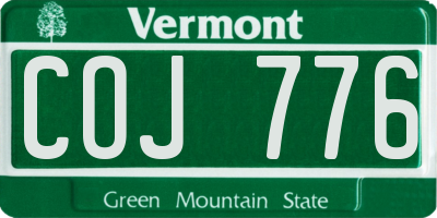 VT license plate COJ776