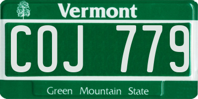 VT license plate COJ779