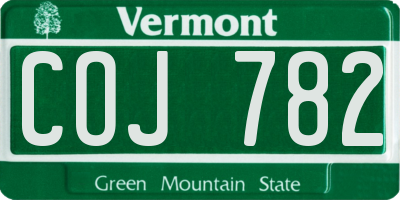 VT license plate COJ782
