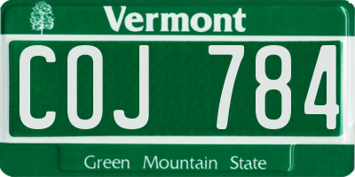 VT license plate COJ784