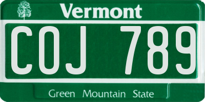VT license plate COJ789