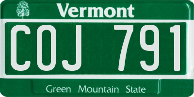 VT license plate COJ791