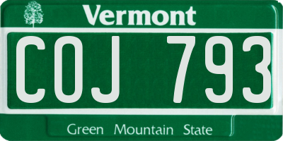 VT license plate COJ793