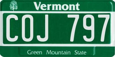 VT license plate COJ797