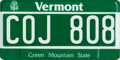 VT license plate COJ808