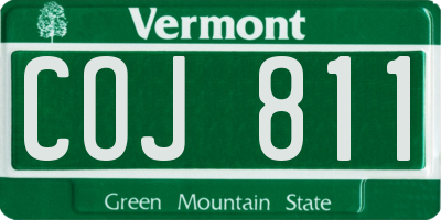 VT license plate COJ811