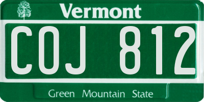 VT license plate COJ812
