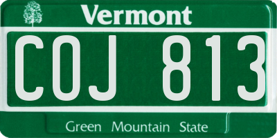 VT license plate COJ813