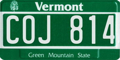 VT license plate COJ814
