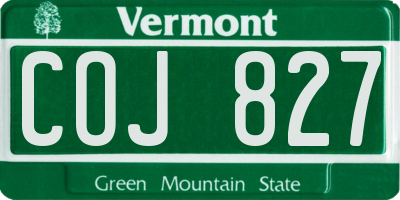 VT license plate COJ827