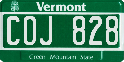VT license plate COJ828