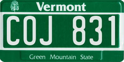 VT license plate COJ831