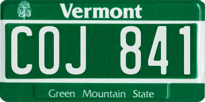 VT license plate COJ841