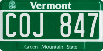 VT license plate COJ847