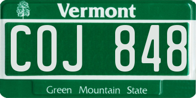 VT license plate COJ848