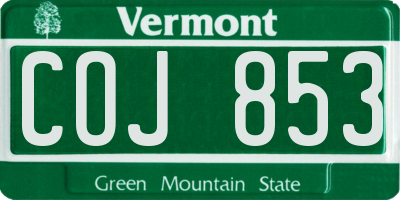 VT license plate COJ853