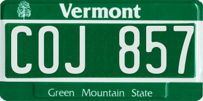 VT license plate COJ857