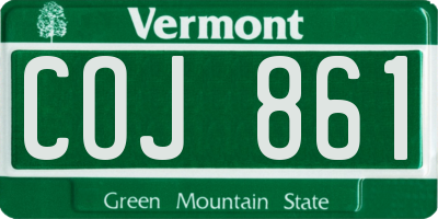 VT license plate COJ861