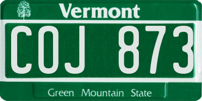 VT license plate COJ873