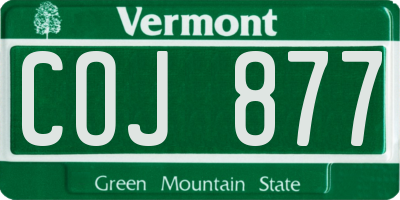 VT license plate COJ877
