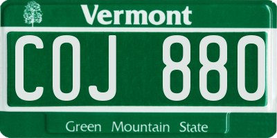 VT license plate COJ880