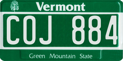 VT license plate COJ884
