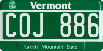 VT license plate COJ886